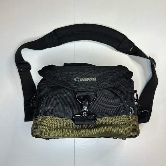 Canon Other - Canon Organization Camera Black Green DSLR Carry Case Bag Shoulder Strap‎